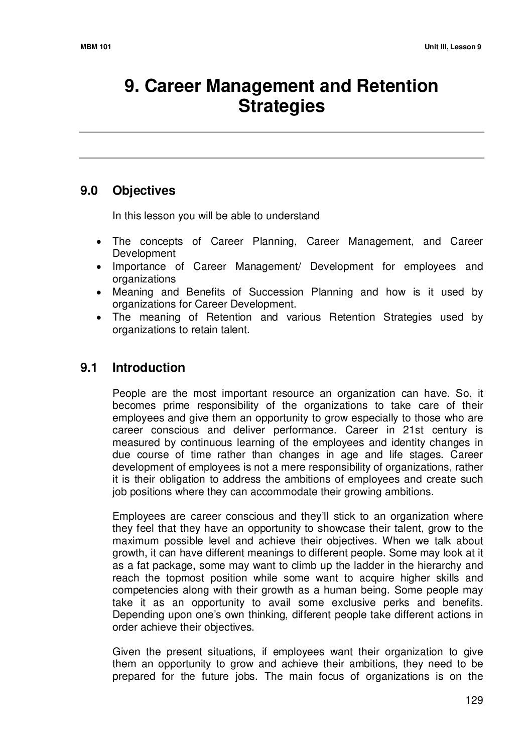 Career Management and Retention