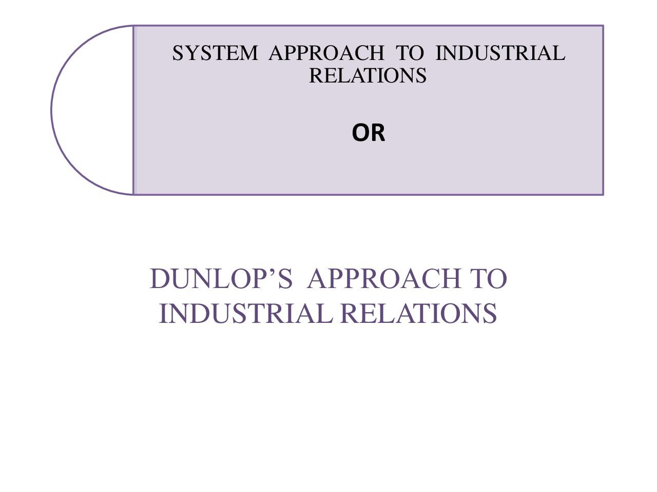 Dunlop’s Systems Approach to Industrial Relations