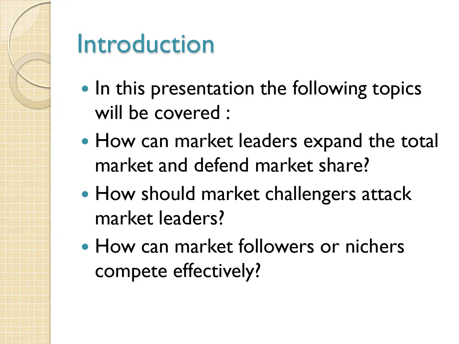 Competitive Marketing Strategies and Market Positioning