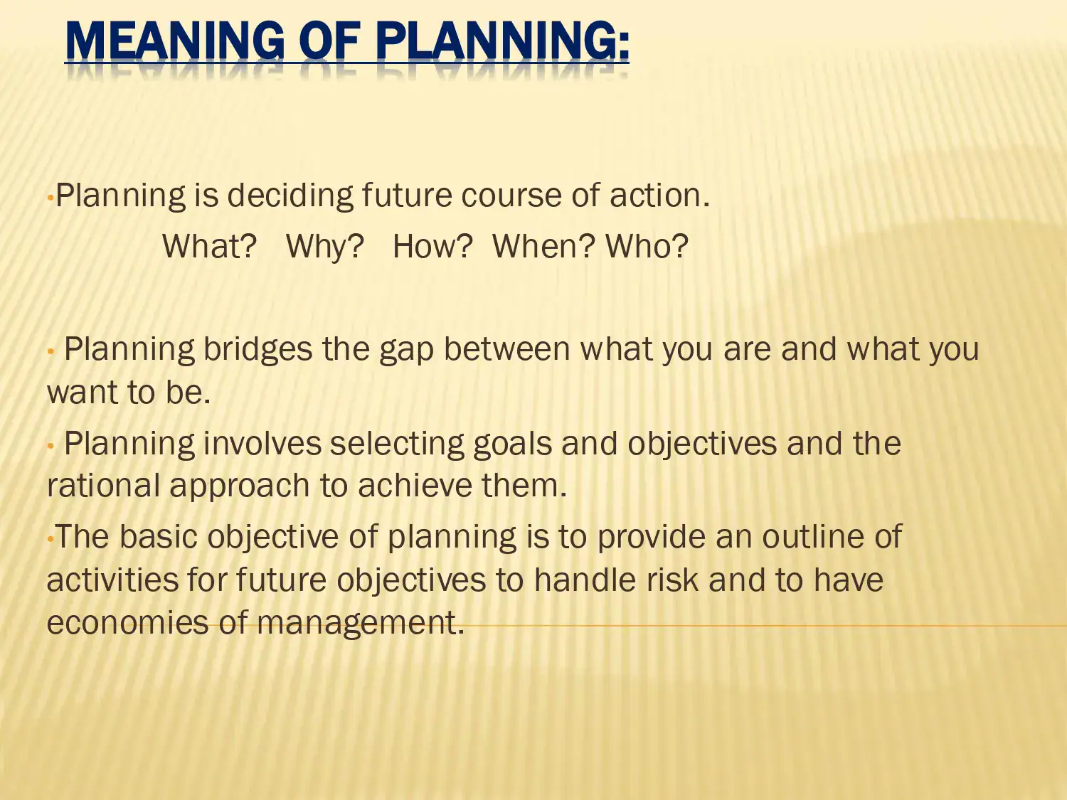 Planning Function: Process and Principles