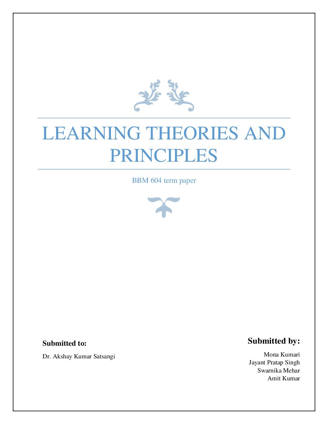 Learning Theories and Principles – Gestalt Theory and Conditioning