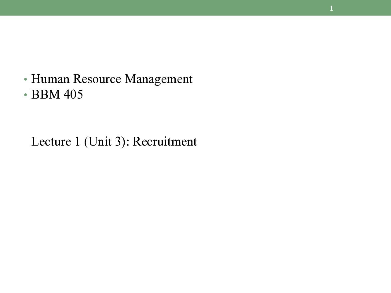 Recruitment and Selection Process
