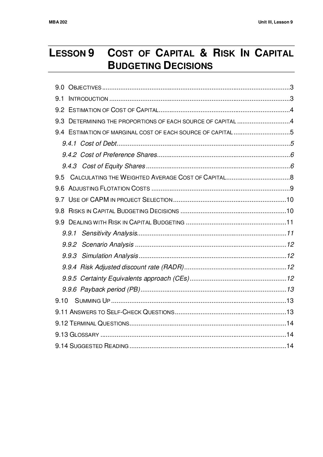 Cost of Capital and Risk in Capital Budgeting
