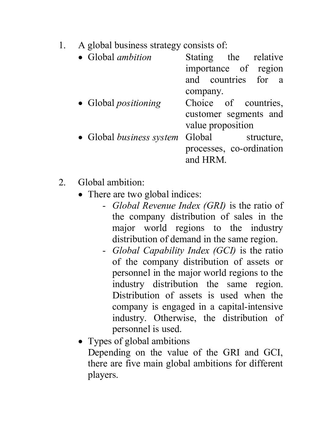 Global Business Strategy