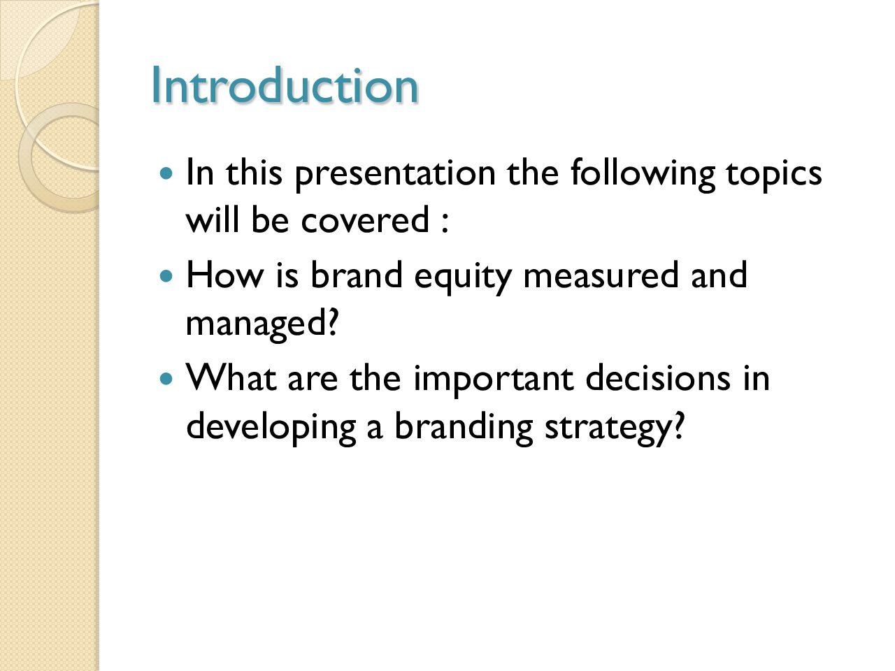 Brand Equity Measurement and Management
