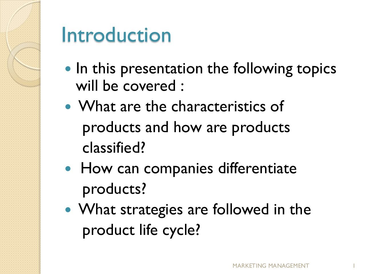 Product Classification and Differentiation