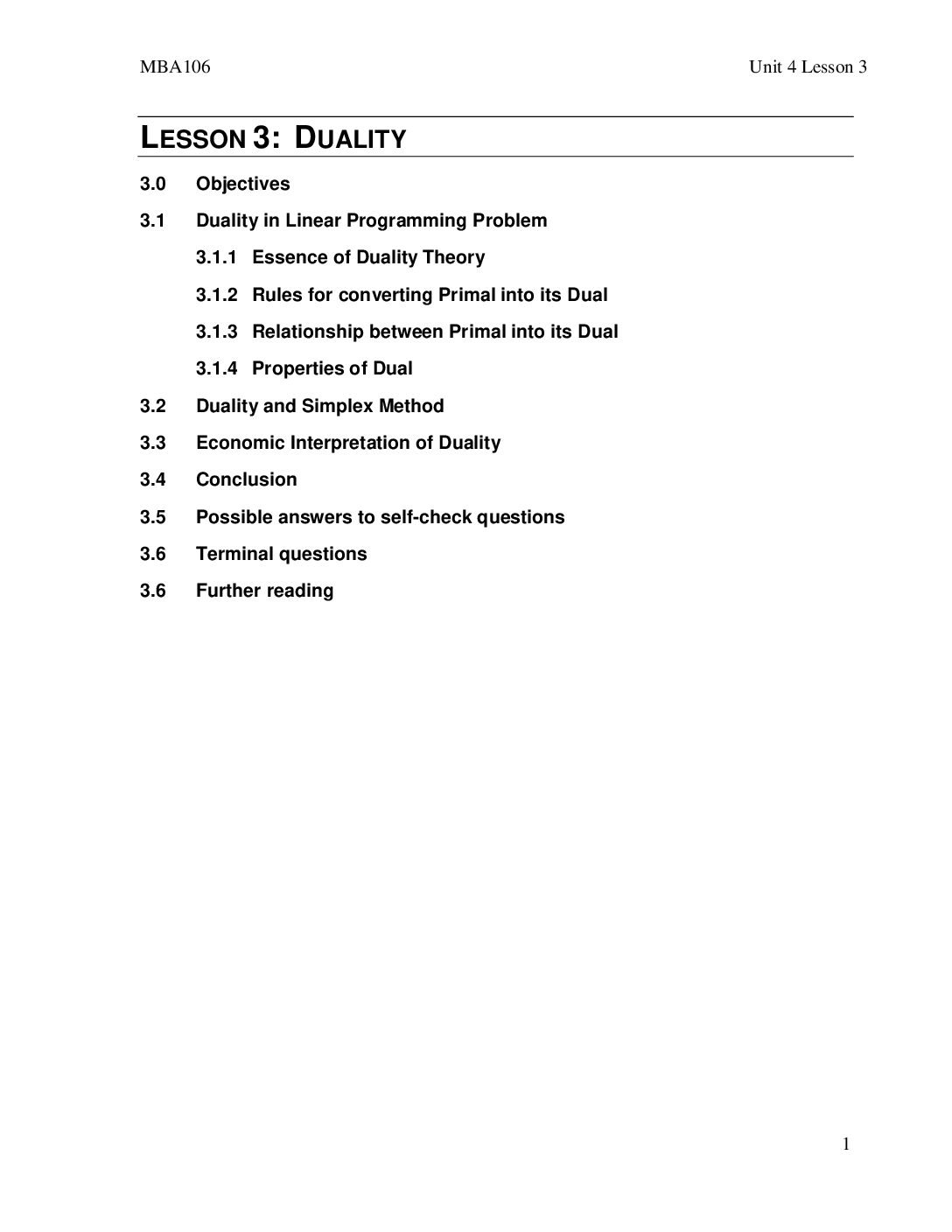 Duality in Linear Programming – Economic Interpretation
