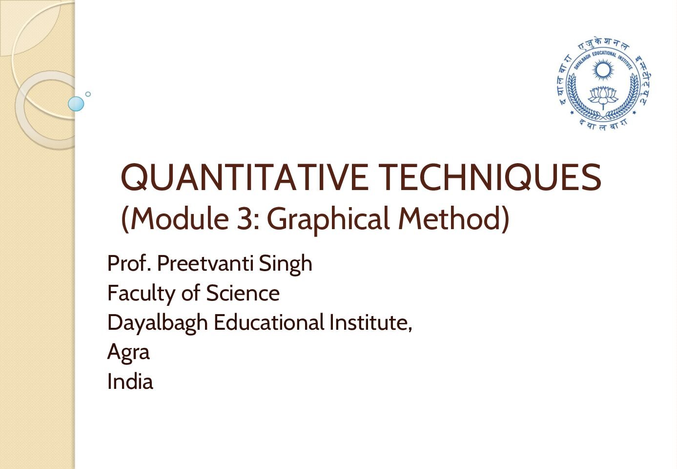 Graphical Method for LPP