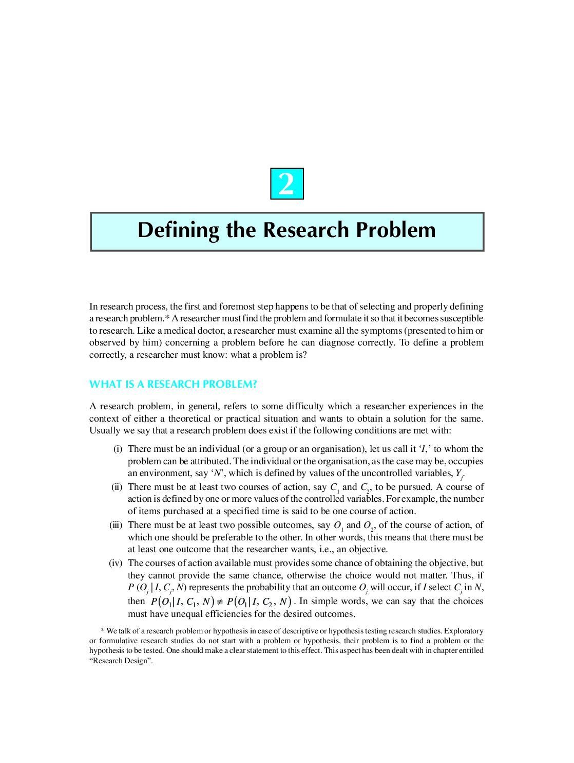 Defining the Research Problem
