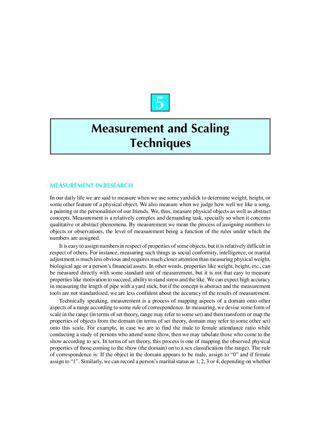 Measurement and Scaling Techniques