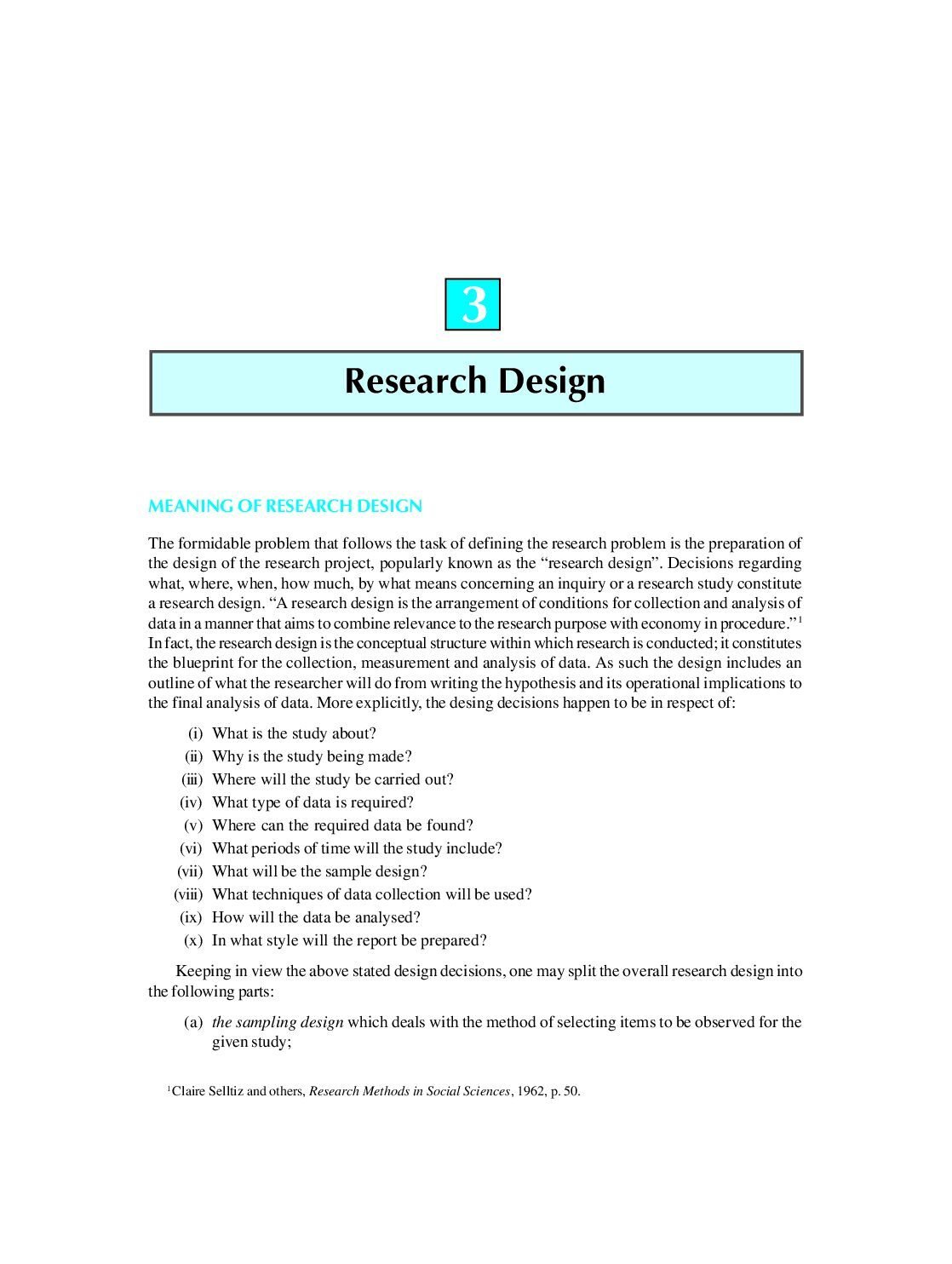 Research Design and Experimental Methods