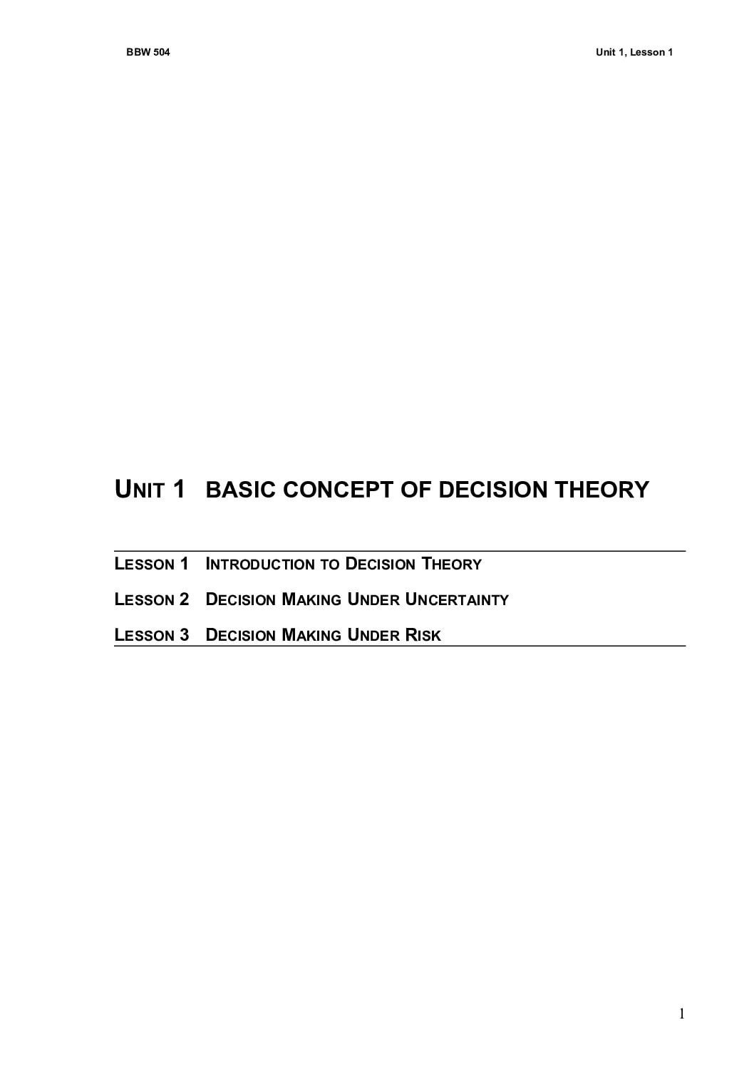 Introduction to Decision Theory