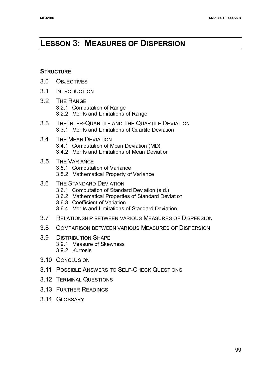Measures of Dispersion