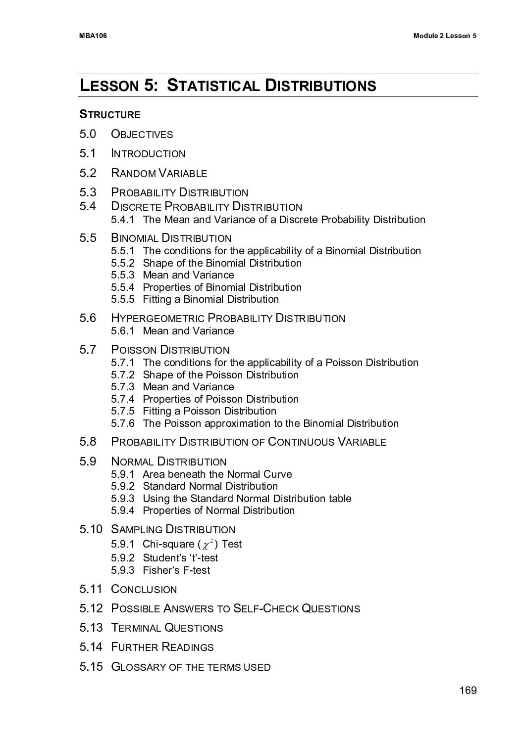 Statistical Distributions
