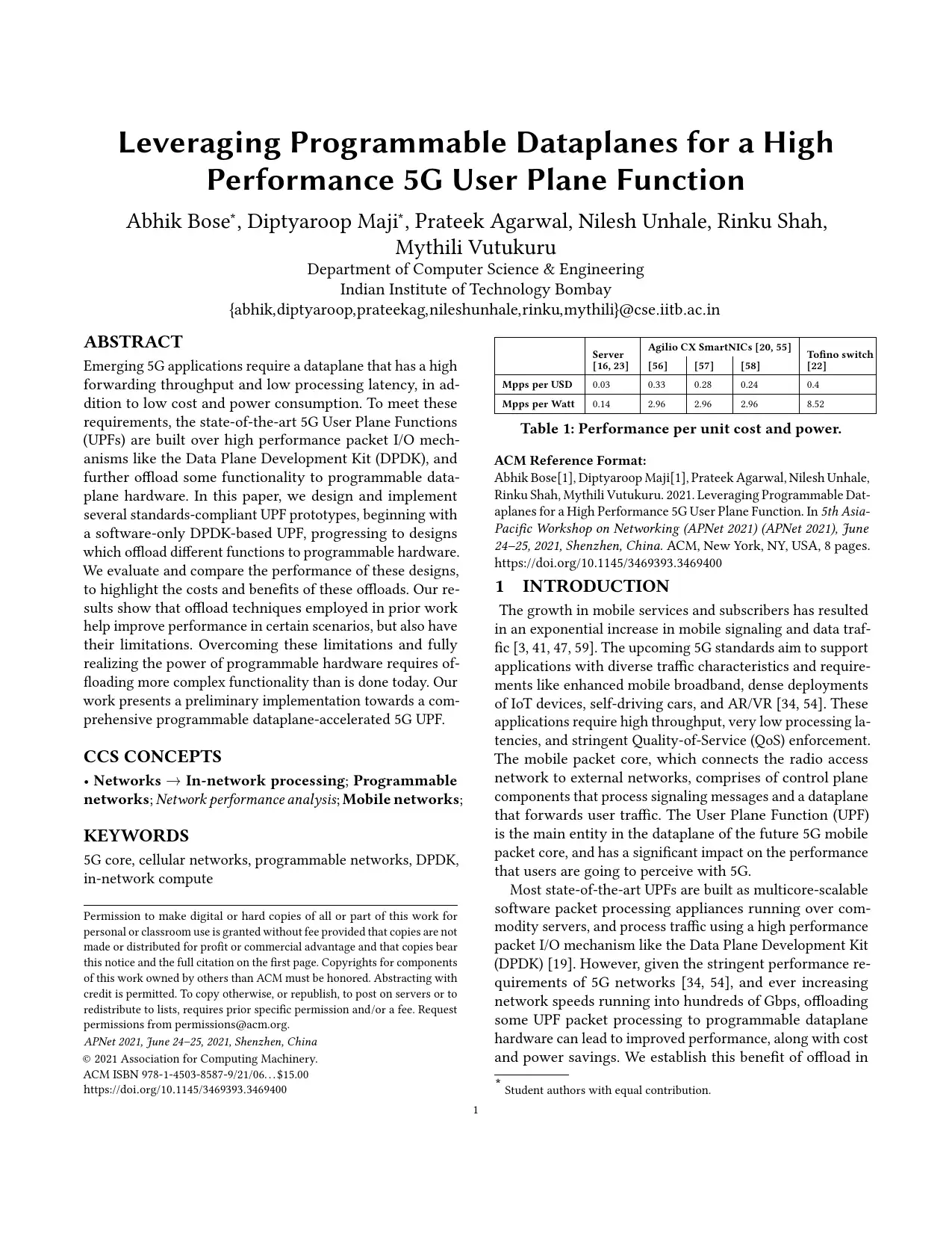 5G UPF Implementation, Virtualization, Performance Evaluation