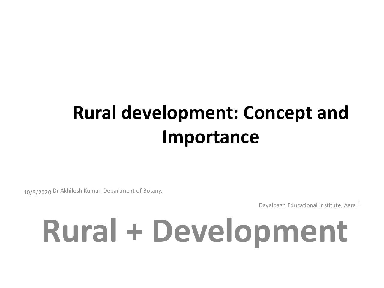 Rural Development – Concept, Definition, and Importance