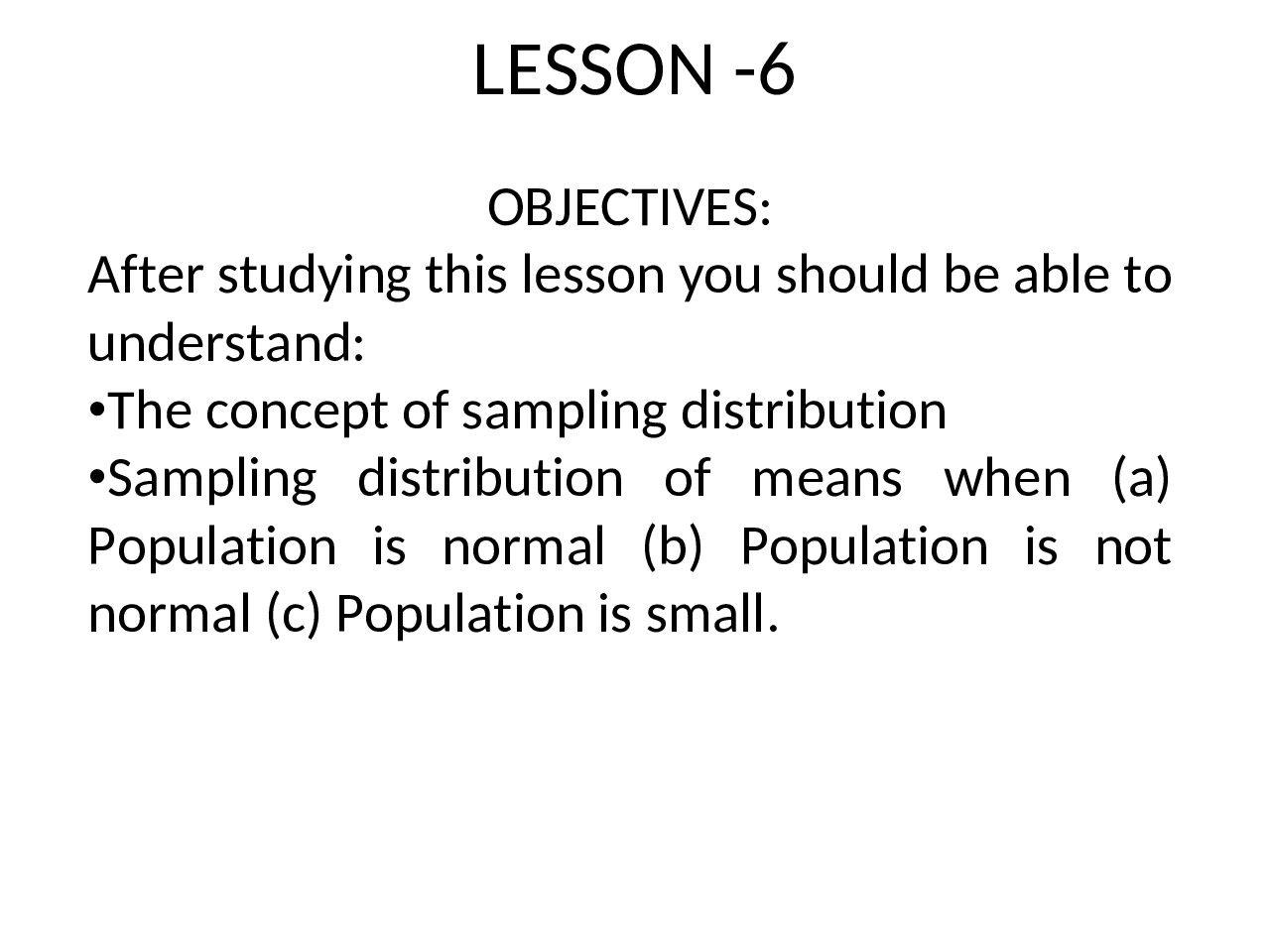 Sampling Distribution Concepts