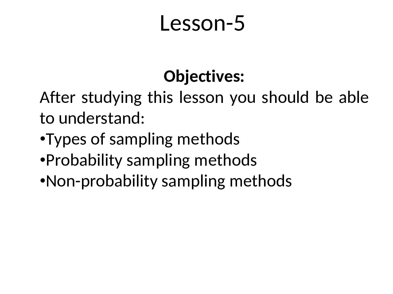 Sampling Methods Types