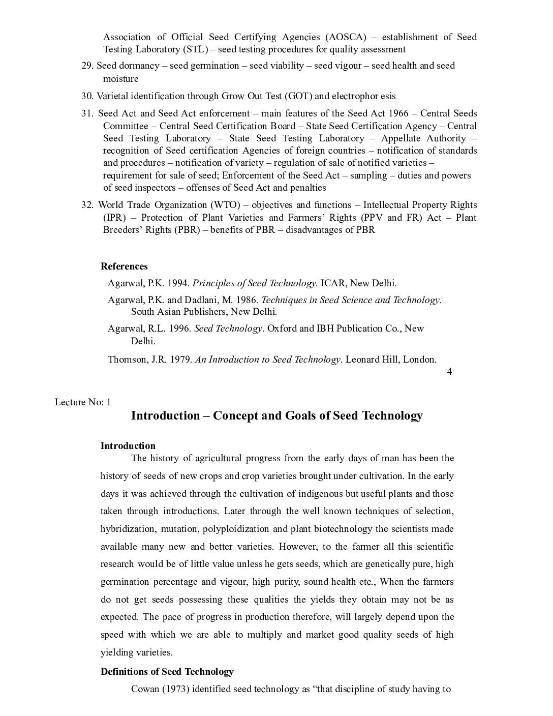 Introduction to Seed Technology – Concept, Goals, and Definitions