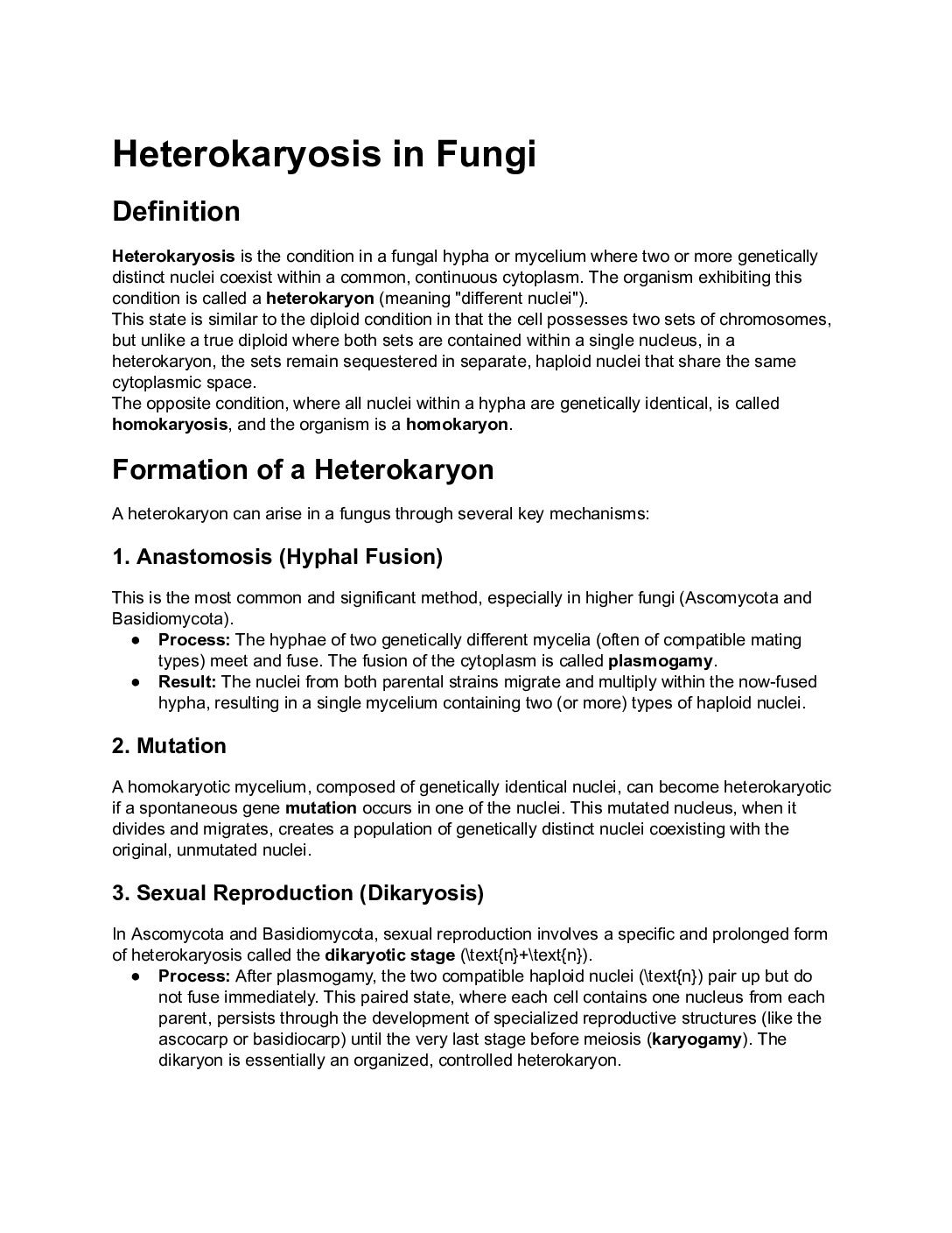 Heterokaryosis in Fungi – Definition, Formation, and Genetic Significance