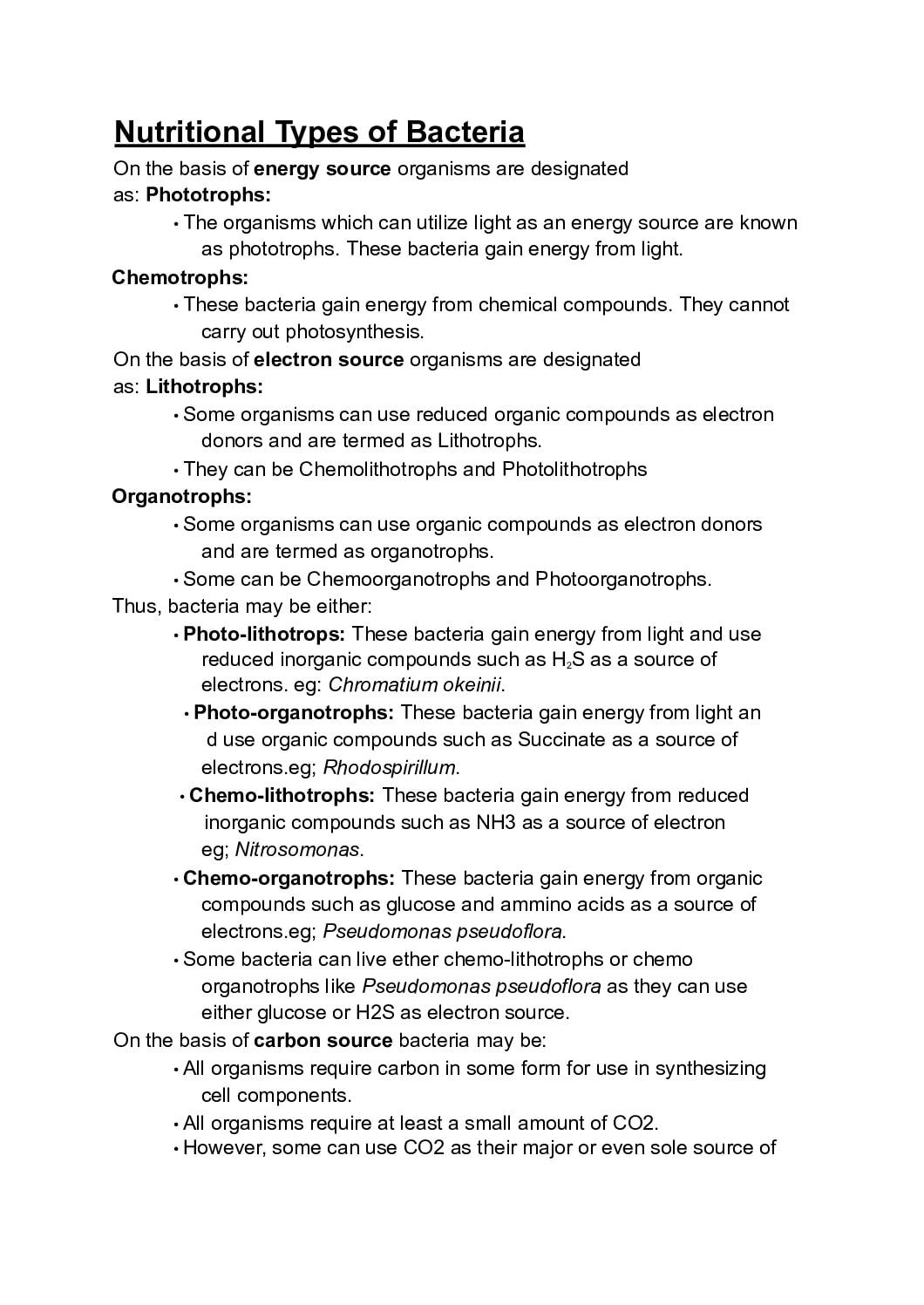 Nutritional Types of Bacteria – Classification and Metabolic Modes