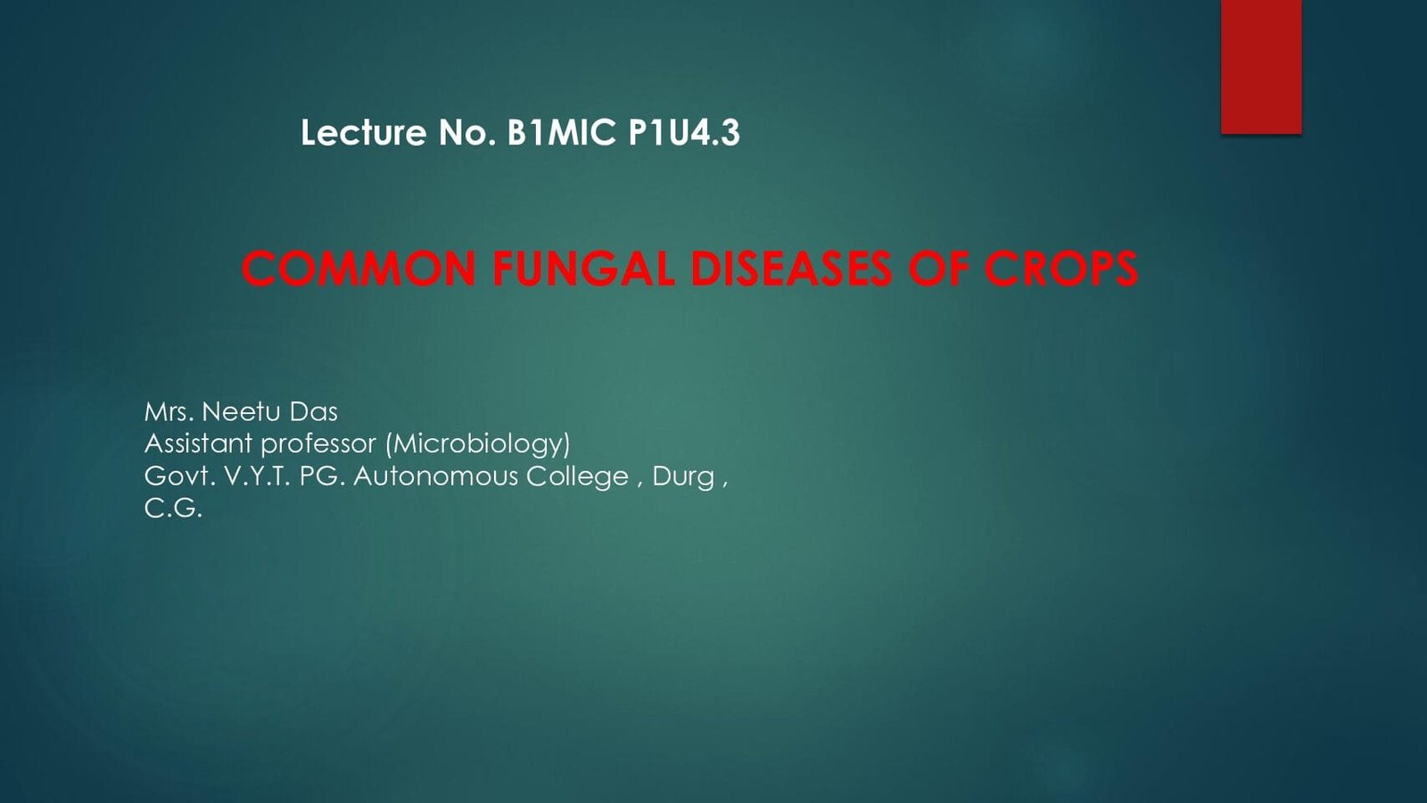 Common Fungal Diseases of Crops
