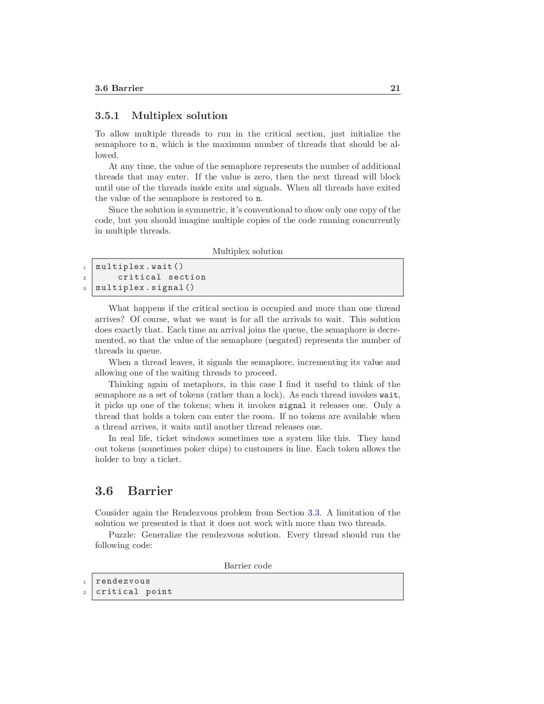 Multiplex and Barrier Patterns