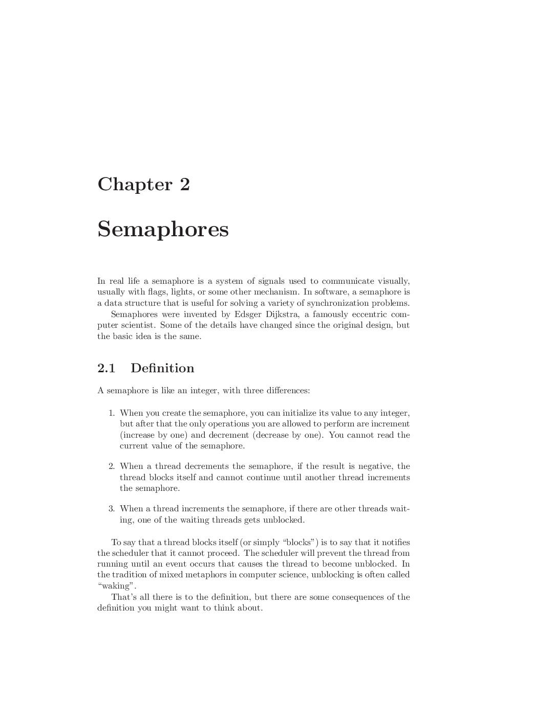Semaphore Definition and Properties