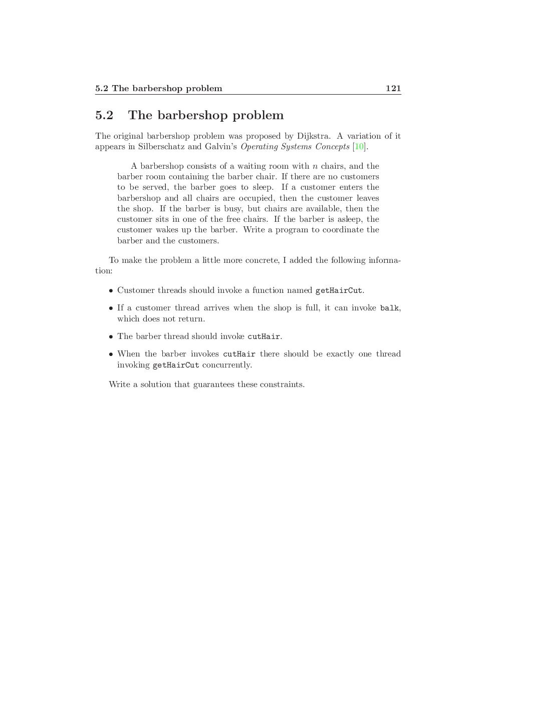 Process Synchronization – Barbershop Problem