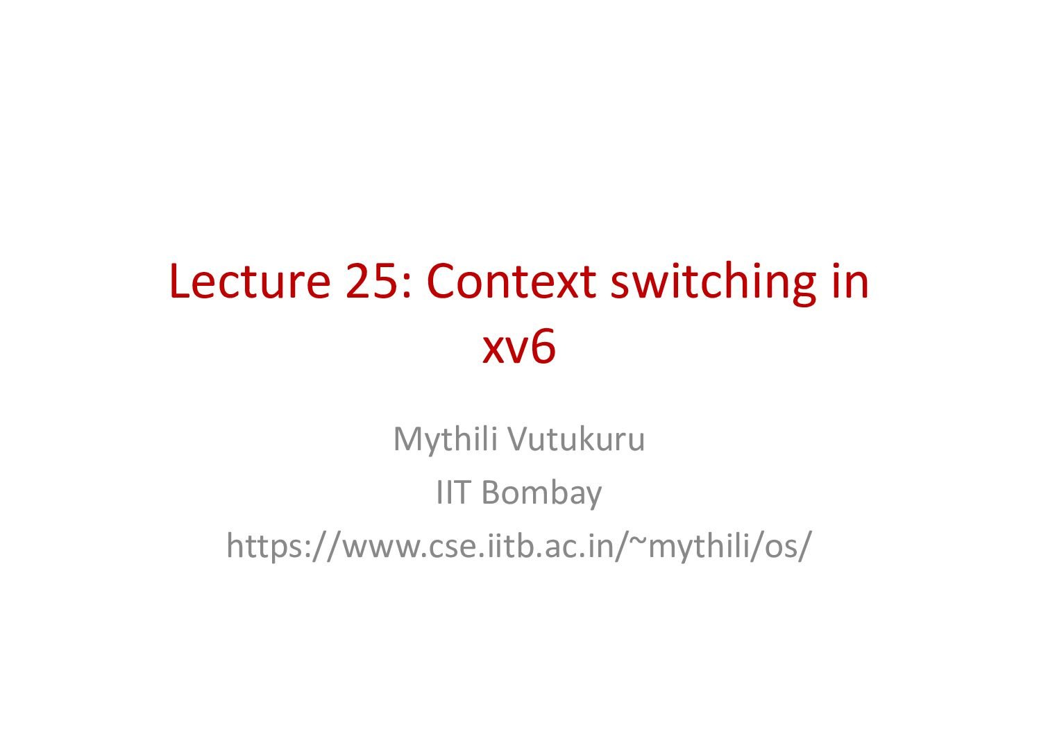 Context Switching in xv6