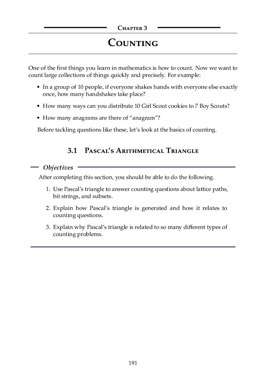 Pascal’s Triangle and Basic Counting