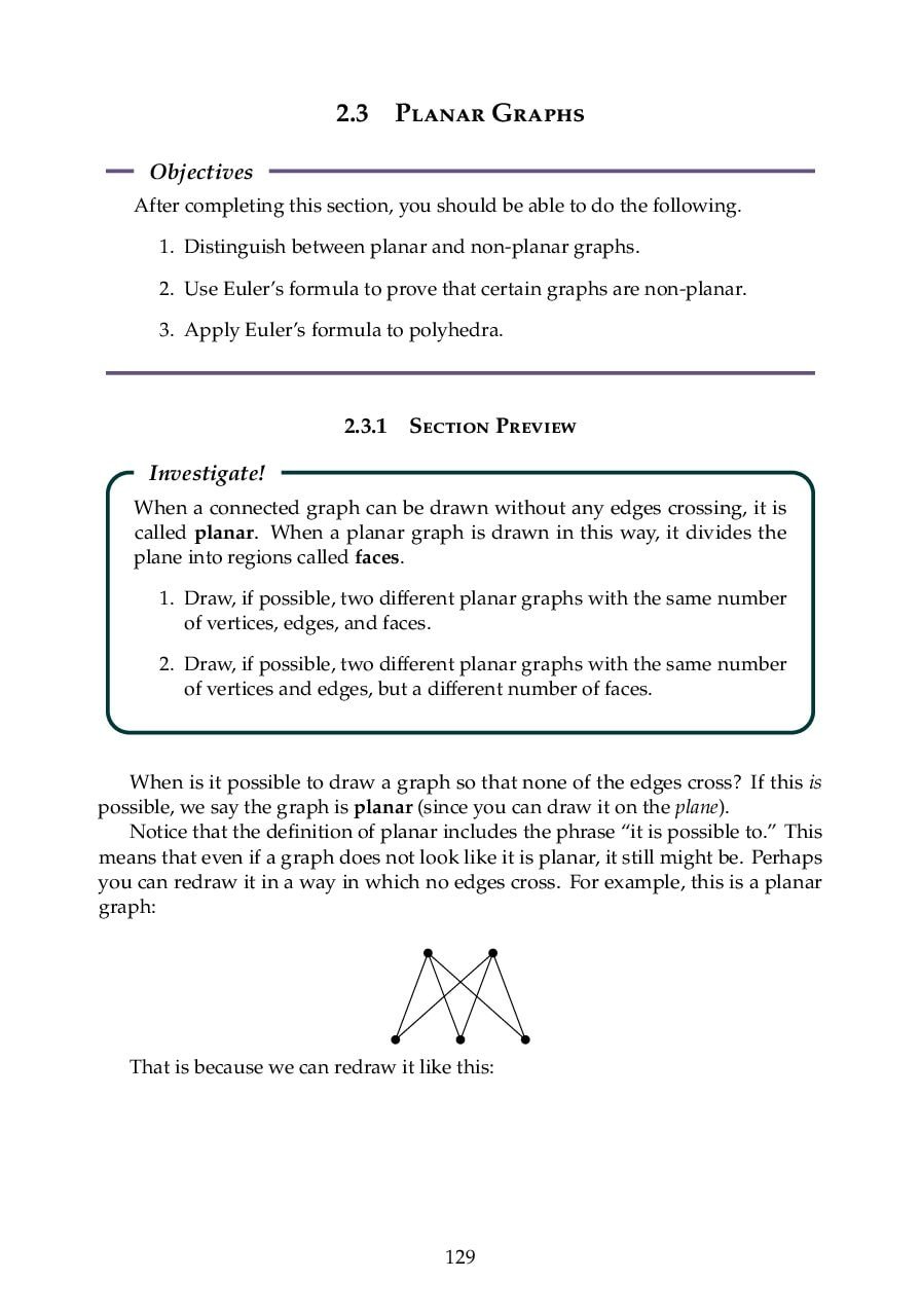 Planar Graphs and Euler’s Formula