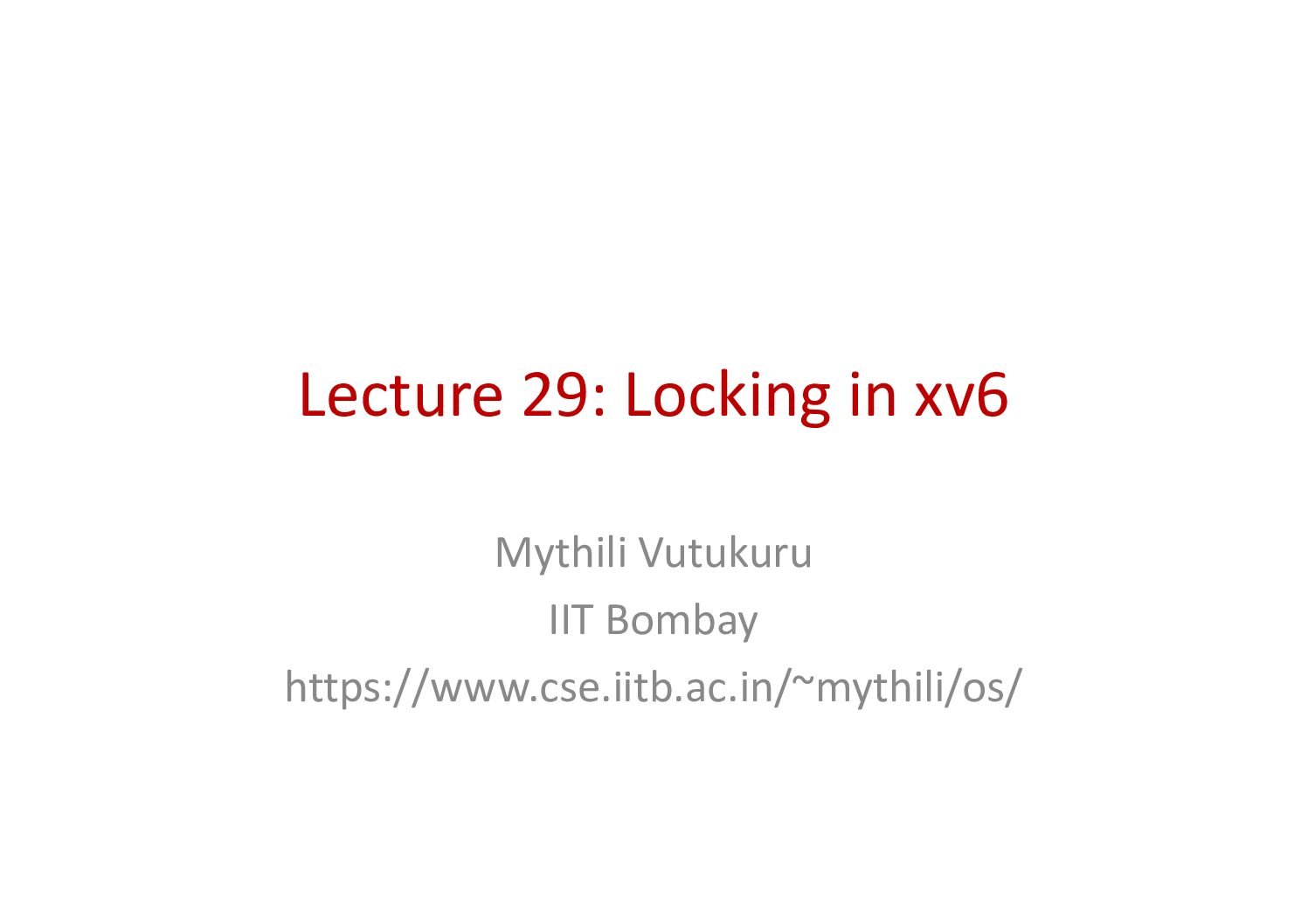 Locking in xv6