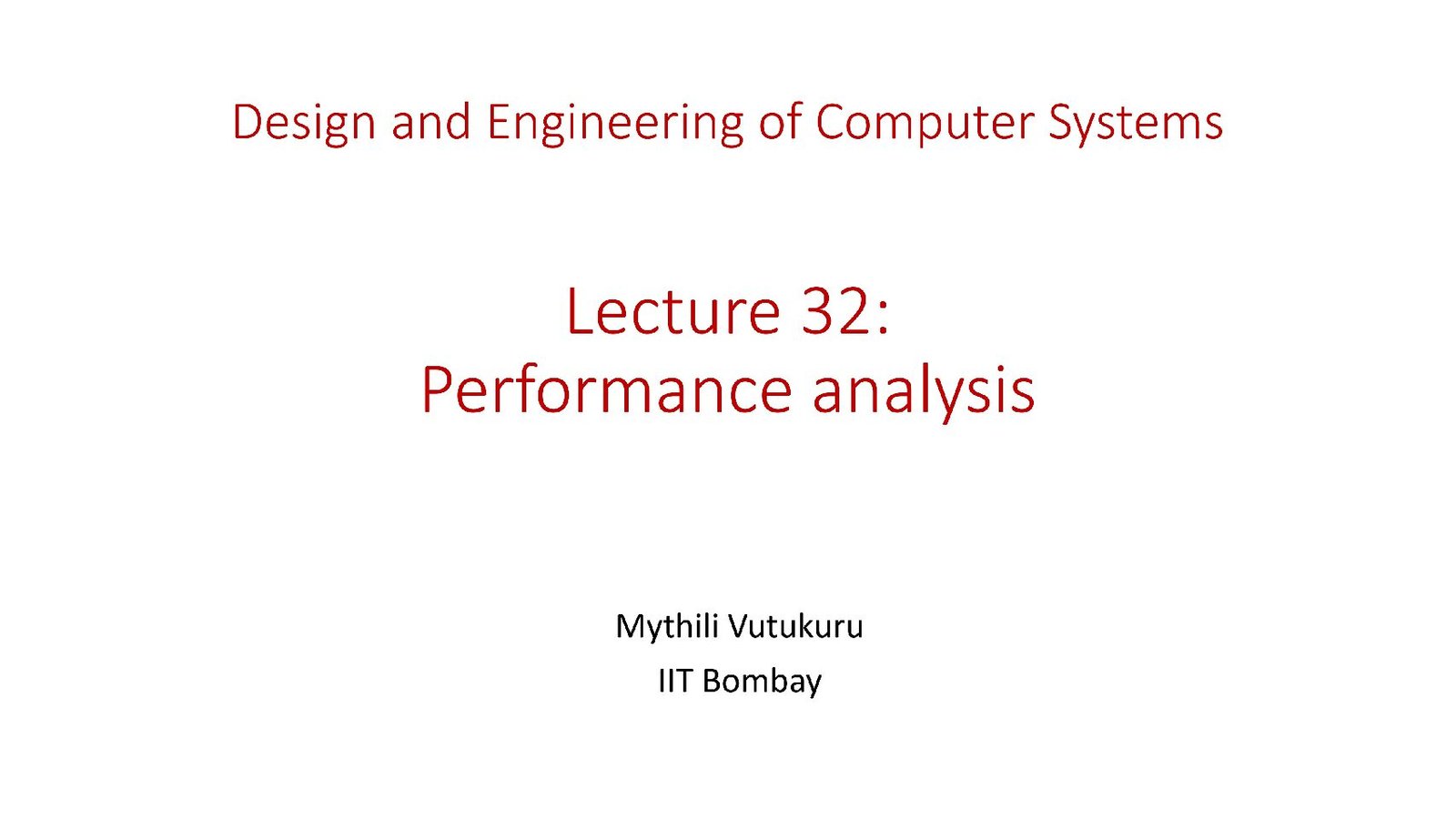 Performance Analysis