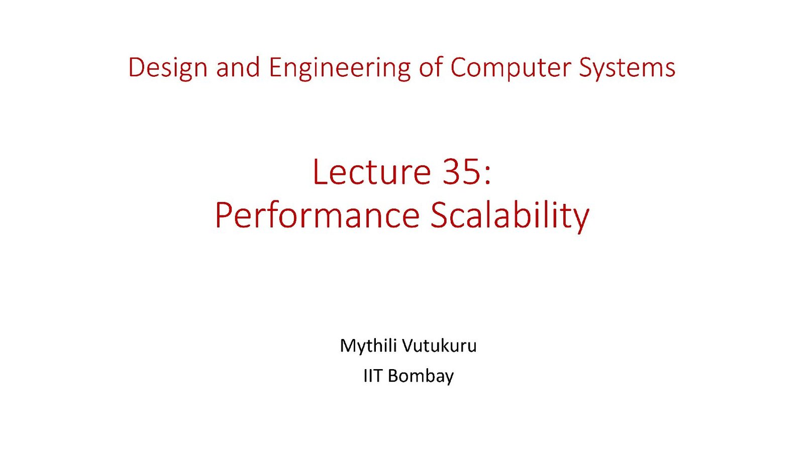 Performance Scalability