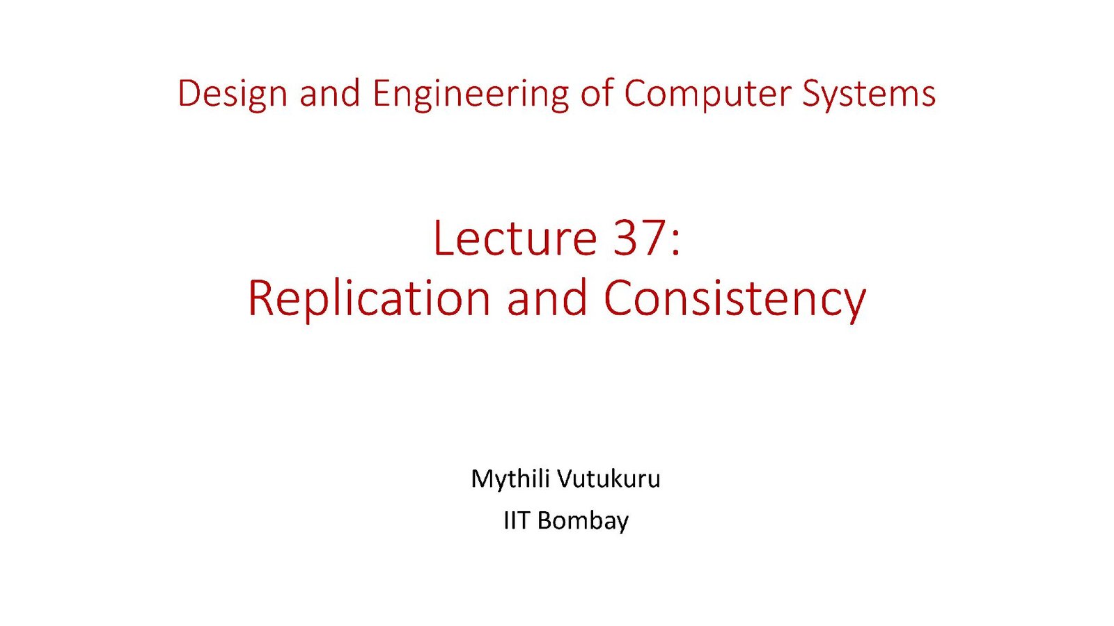 Replication and Consistency