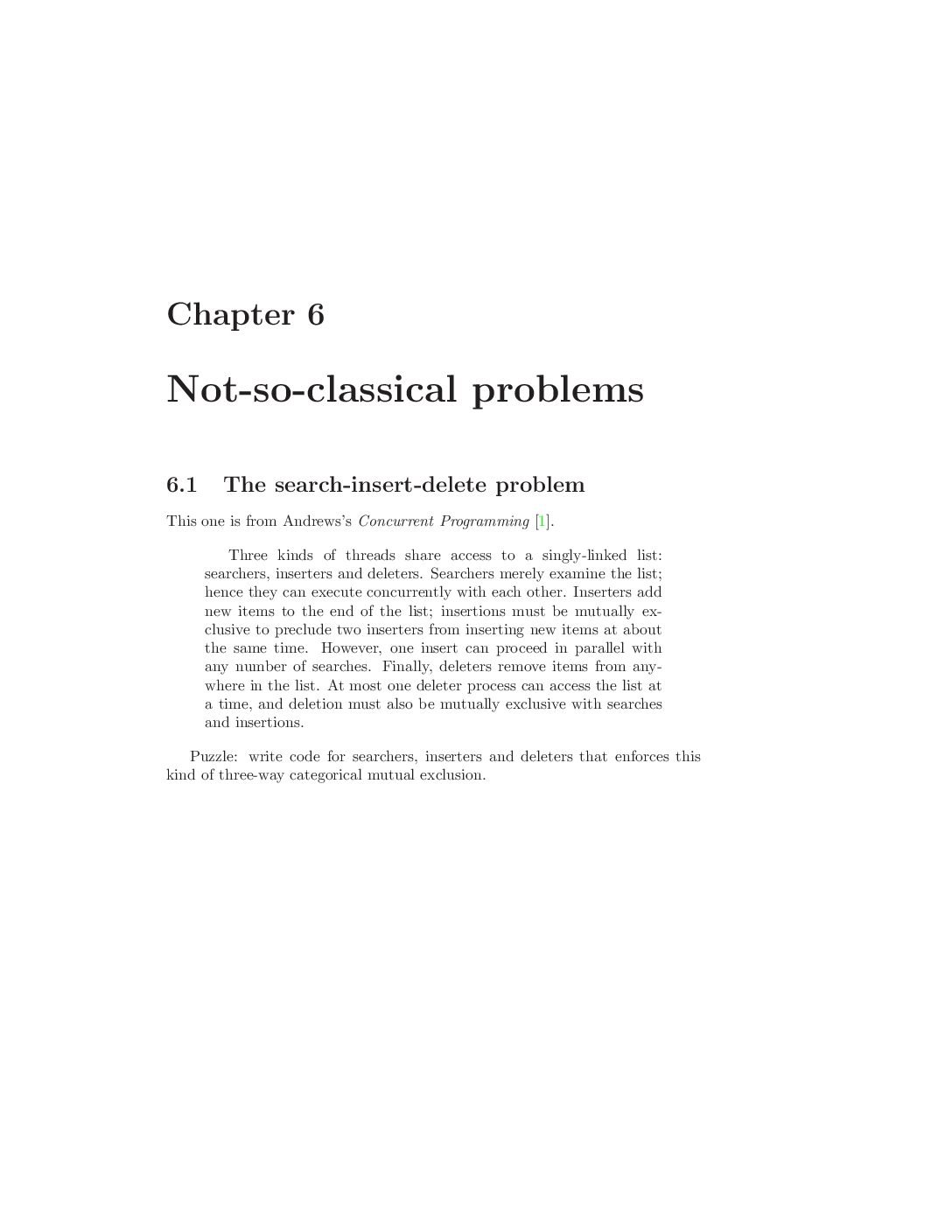Process Synchronization – Search-Insert-Delete Problem