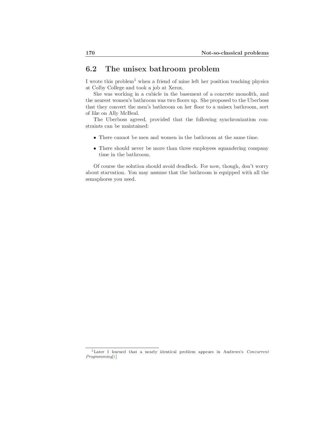 Process Synchronization – Unisex Bathroom Problem