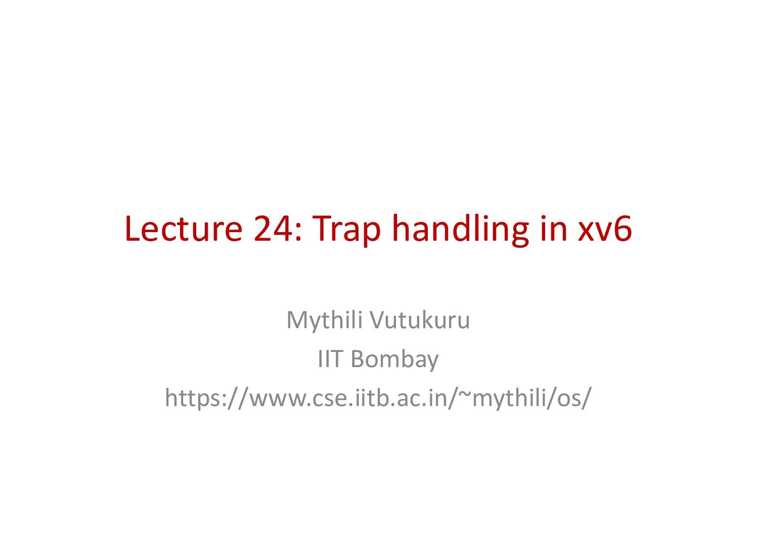 Trap Handling in xv6