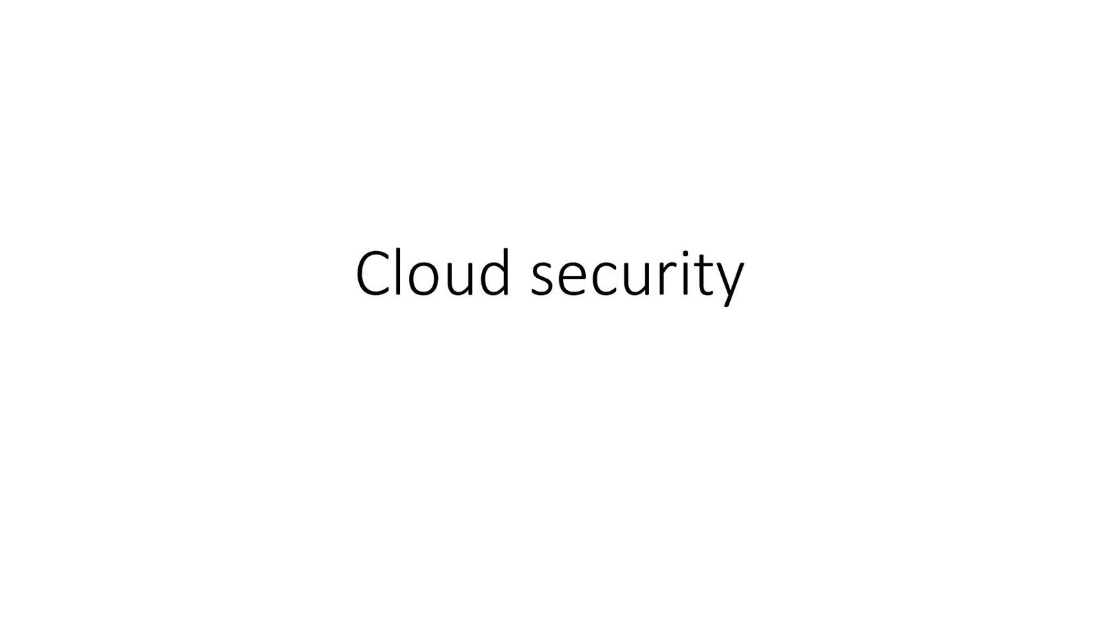 Cloud Security Fundamentals