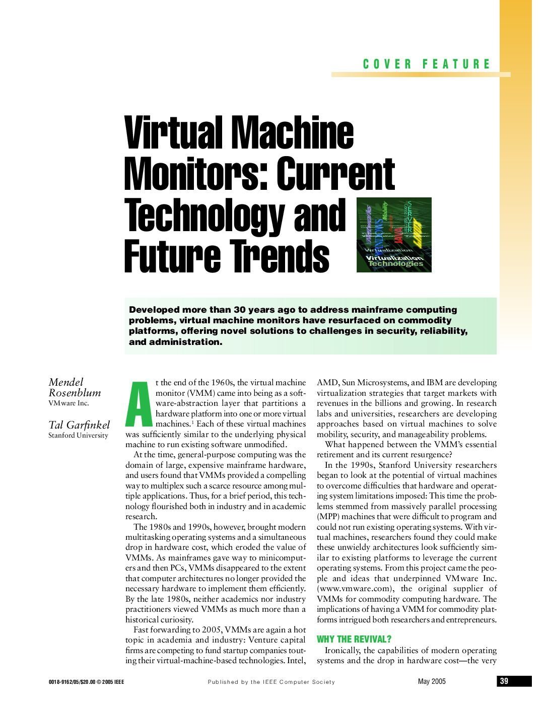 Virtual Machine Monitors