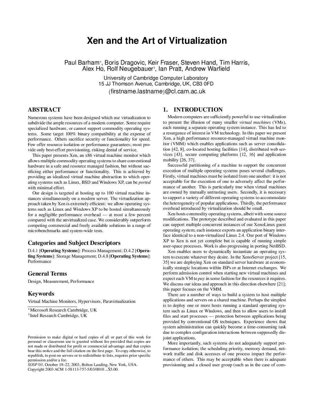 Xen Paravirtualization