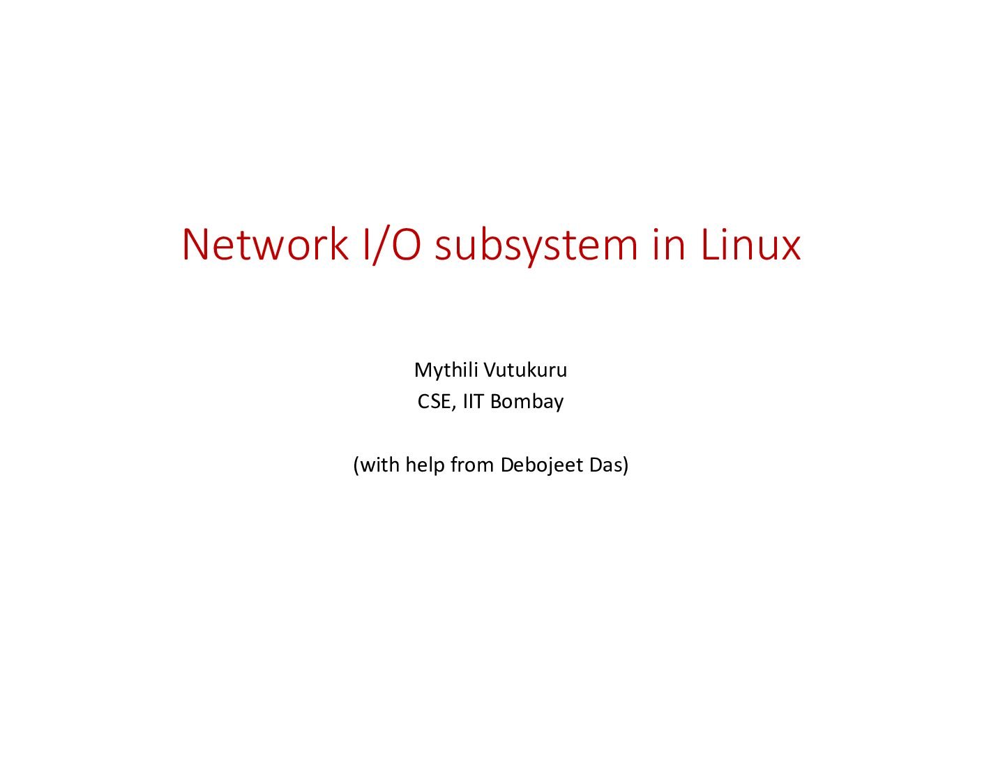Network I/O Subsystem in Linux