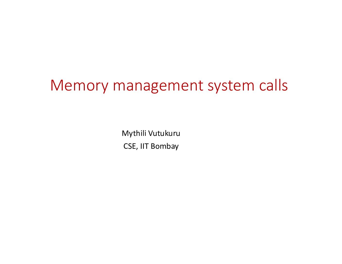 Memory Management System Calls