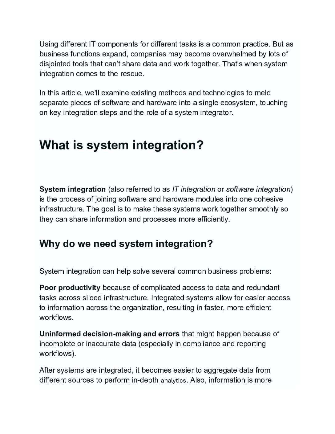 System Integration Methods
