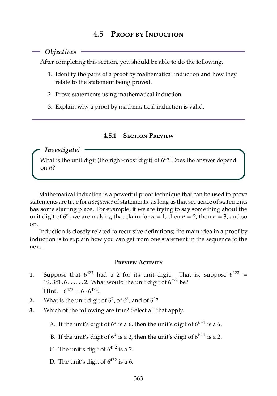 Proof by Mathematical Induction