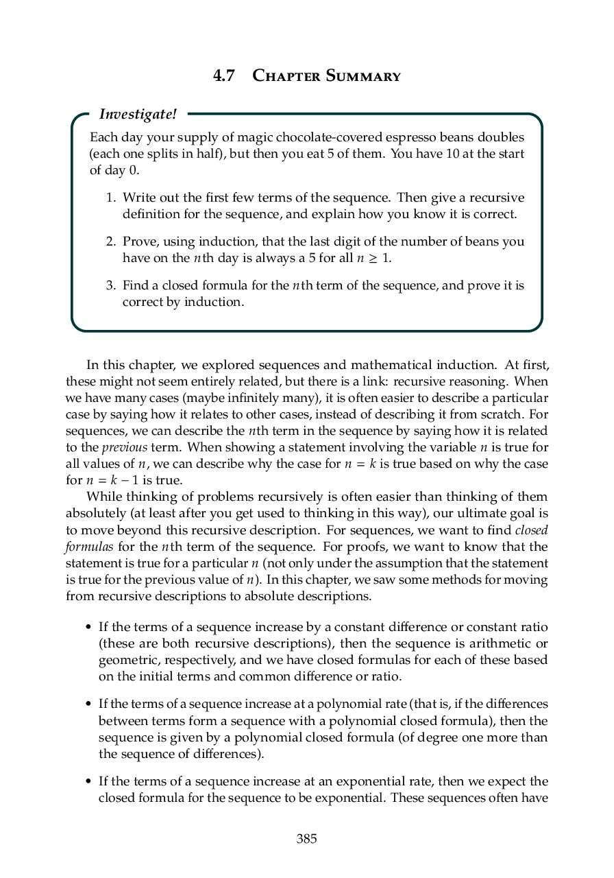 Sequences and Induction Chapter Review