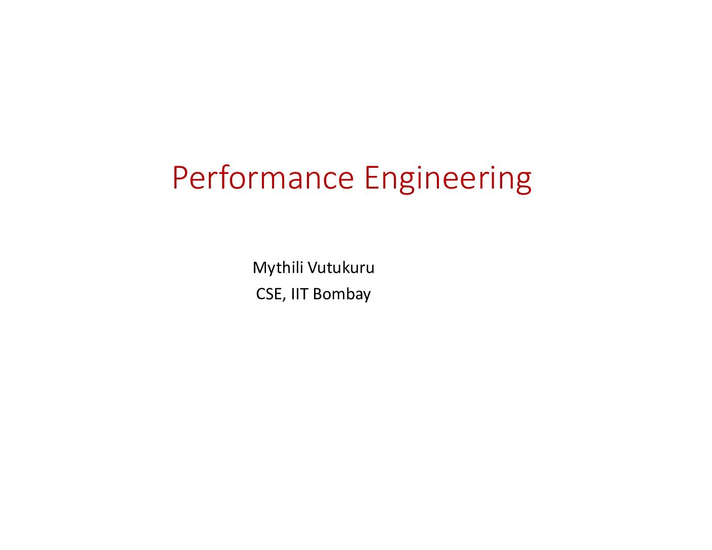 Performance Measurement and Analysis