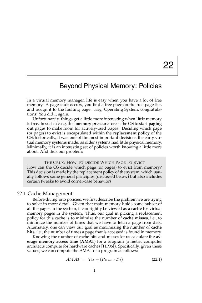 Virtual Memory Page Replacement