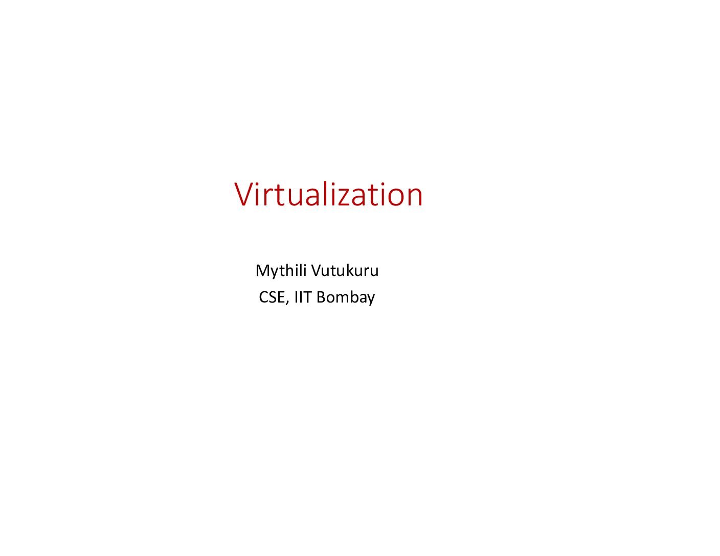Introduction to Virtualization
